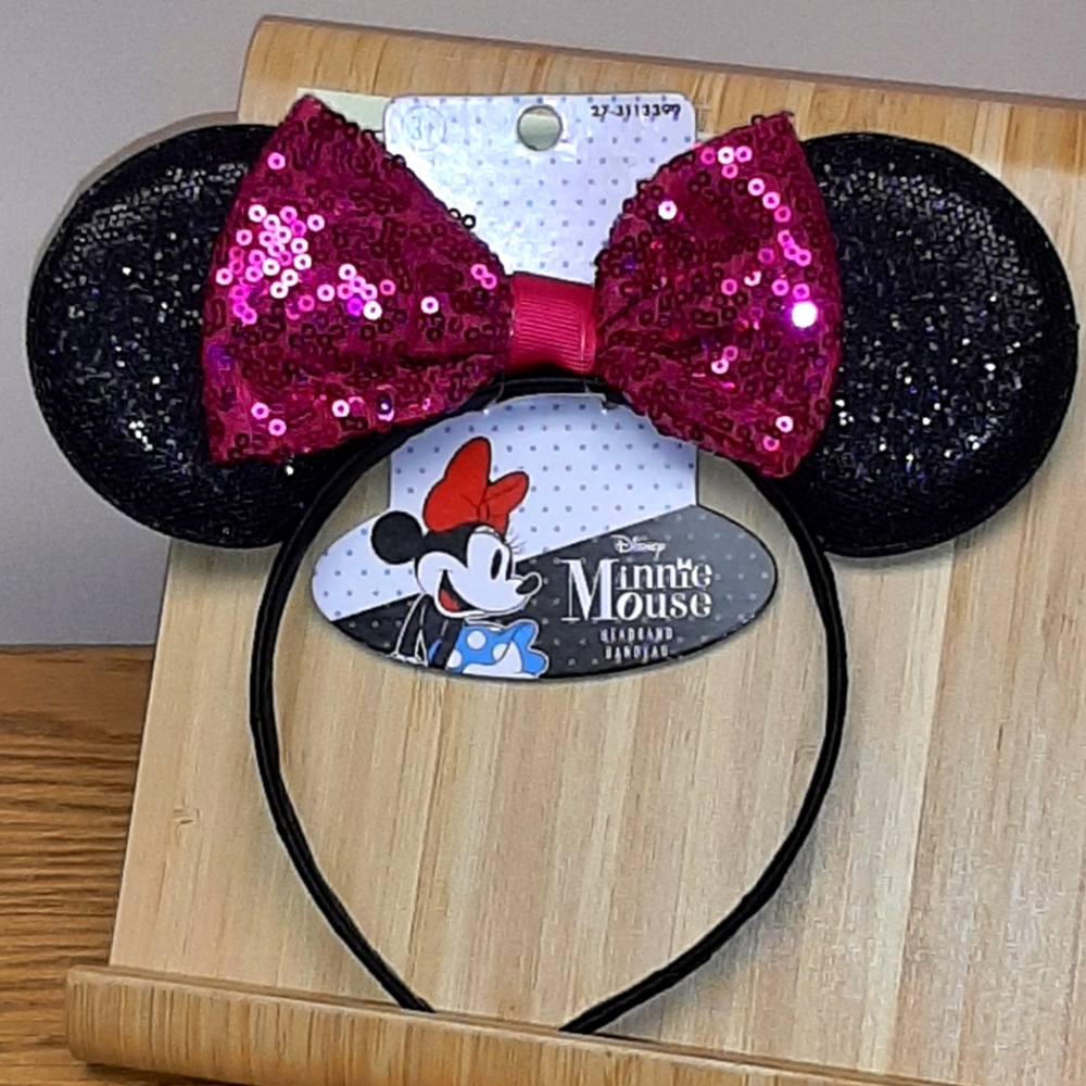 Minnie Mouse Hot Pink Sequined Headband NWT